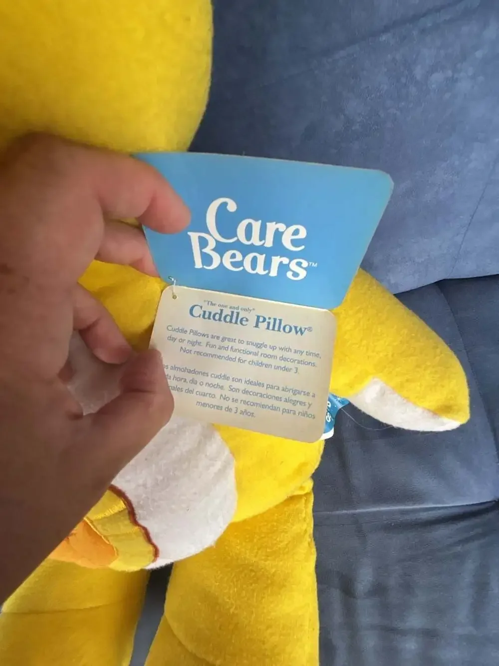 2002 Care Bears Funshine Bear Cuddle Pillow 28-inch Plush NWT